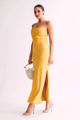Sydney Straight Neck Slip Maxi Dress - Yellow
