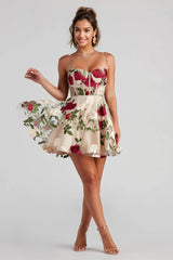 Floral Bustier Party Dress