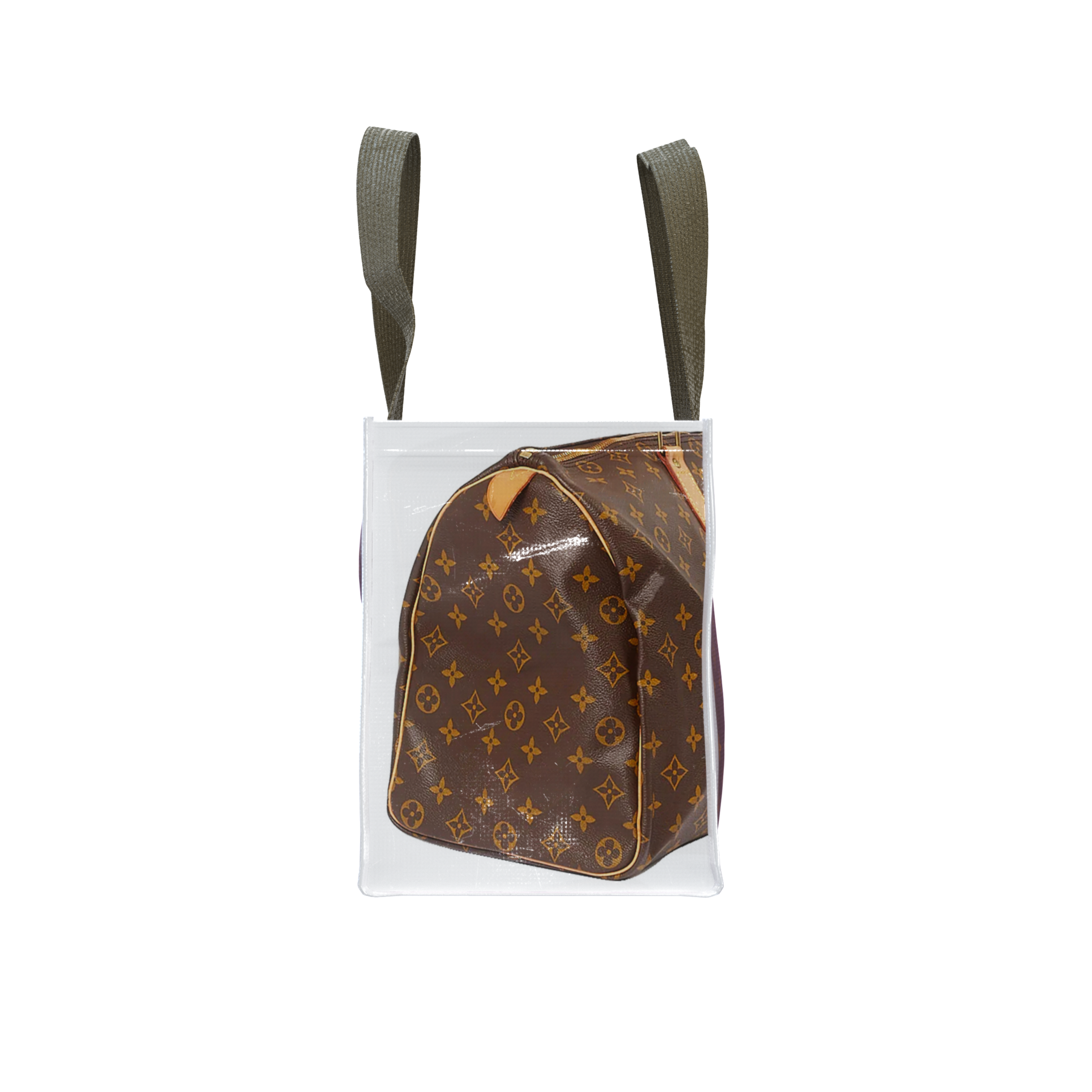 GroceryBags TITA ELVIE duffle GroceryBag, brown  canvas, large